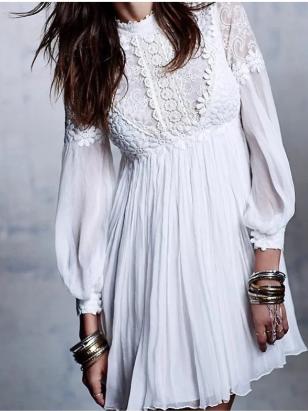 Free People Lou Lou Embellished Babydoll Dress